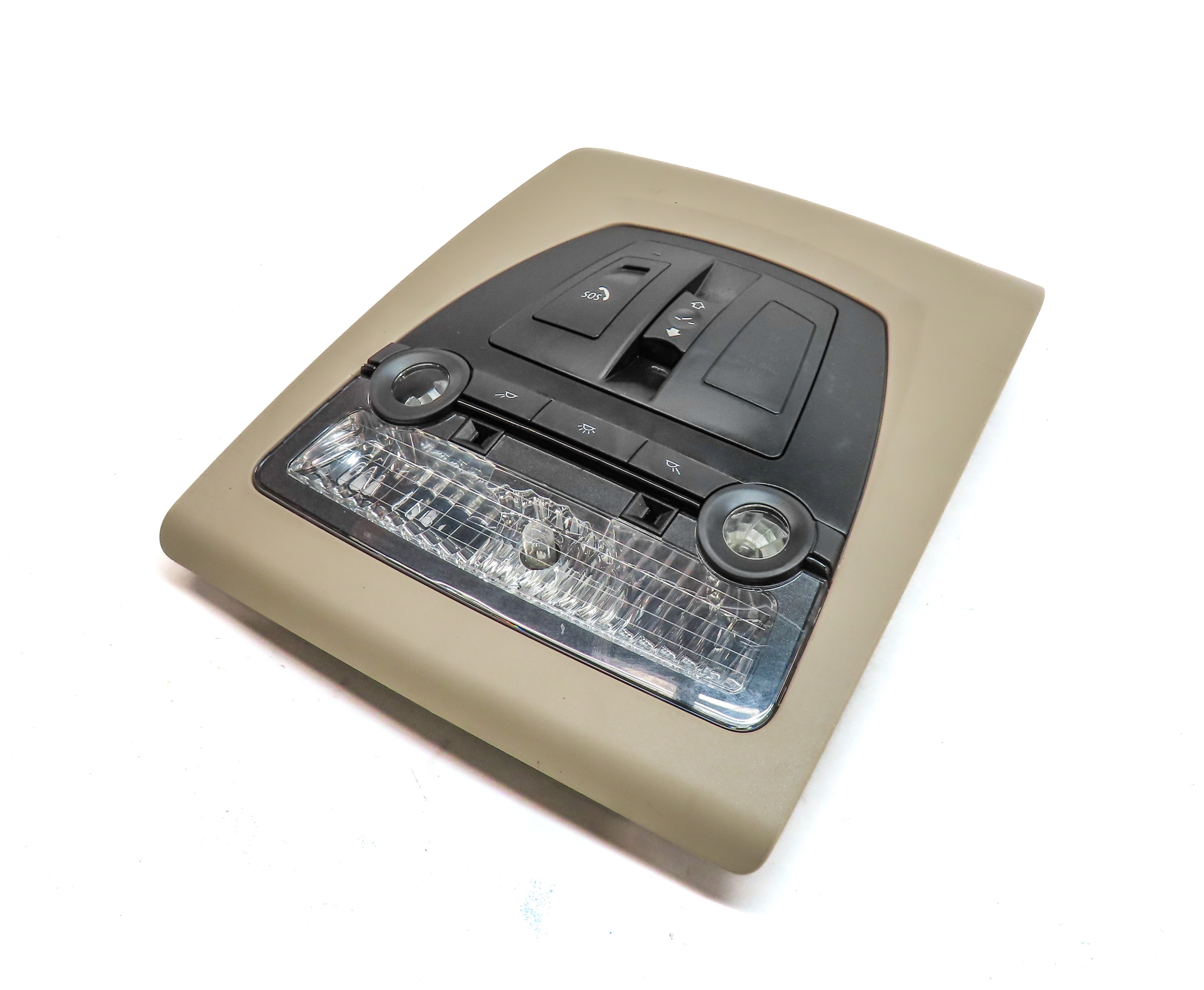 2012 BMW 535I (F10) FRONT INTERIOR OVERHEAD DOME LIGHT LAMP w/ SWITCHES (Beige) — exact item pictured